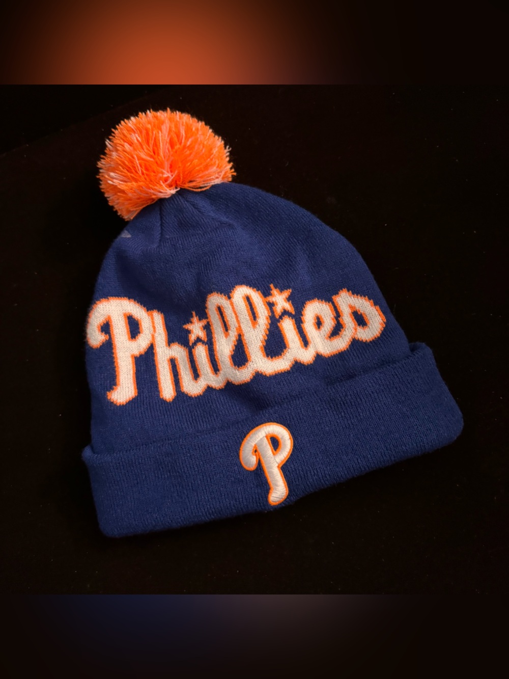Nike Philadelphia Phillies Peak Cuffed Knit Beanie Hat with Pom